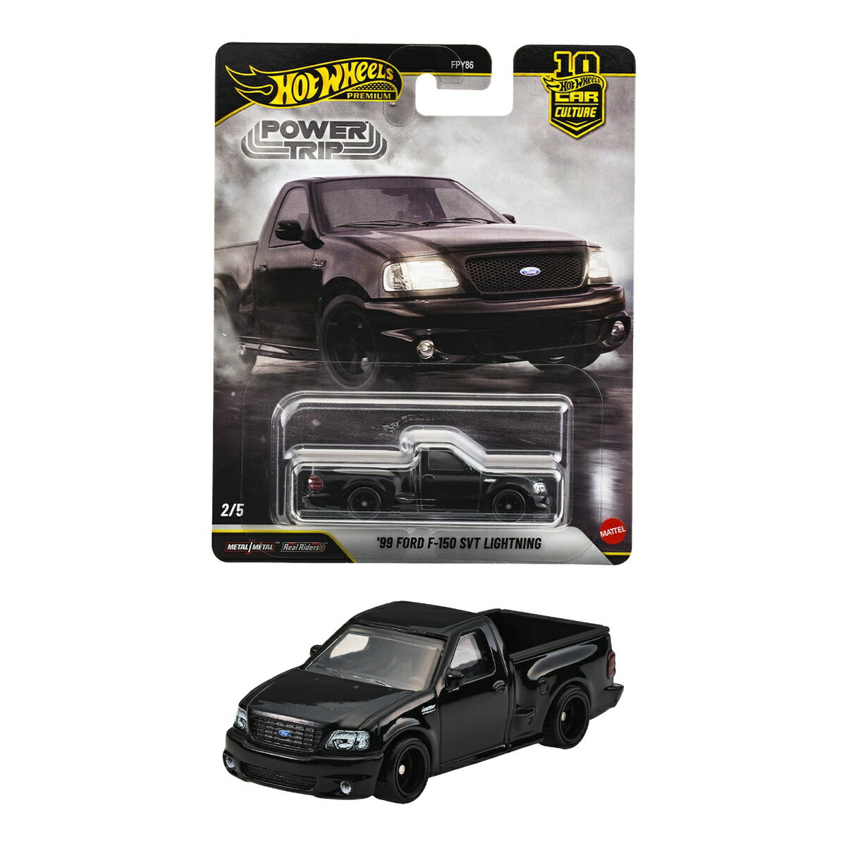 ホットウィール(Hot Wheels)　カーカルチャー パワートリップ '99 フォード F-150 SVT ライトニング 乗り物おもちゃ ミニカー 3歳から ブラック JKF33