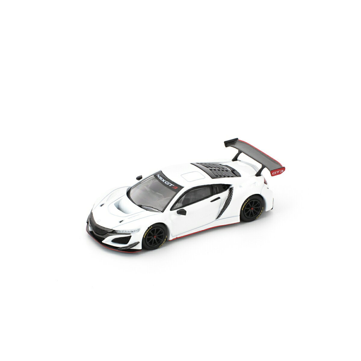●究極のレーシング・ホンダ、NSX GT3 エボ22が1/64スケールで登場！
飾りを抑えたピュアホワイトのボディに、控えめながら印象的なレッドとブラックのアクセントが映える洗練の一台です。
前モデル同様、マグネットマウント構造のエンジンカバーパーツは取り外し可能で、精密に再現されたエンジンルームをじっくりとご堪能いただけます。

※メーカー都合により大幅な発売延期や発売中止が発生する場合がございます。予めご了承ください。

・ホビー系商品についての諸注意
メーカー都合により発売の大幅な延期が発生する可能性がございます。
予約商品についてはメーカーから順次入荷次第の発送となります。メーカー公表の発売日とは異なる場合がございますのでご了承ください。【対象年齢】：15歳以上