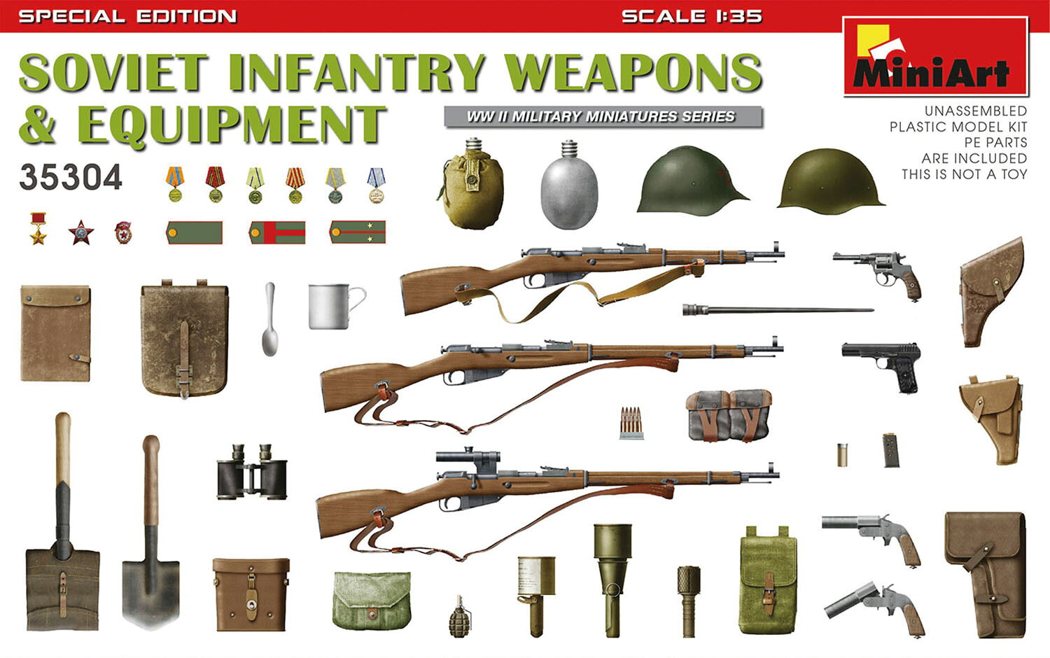 ミニアート 1/35 WW.II ソビエト軍 歩兵用 武装&装備品セット 【MA35304】 (プラモデル)