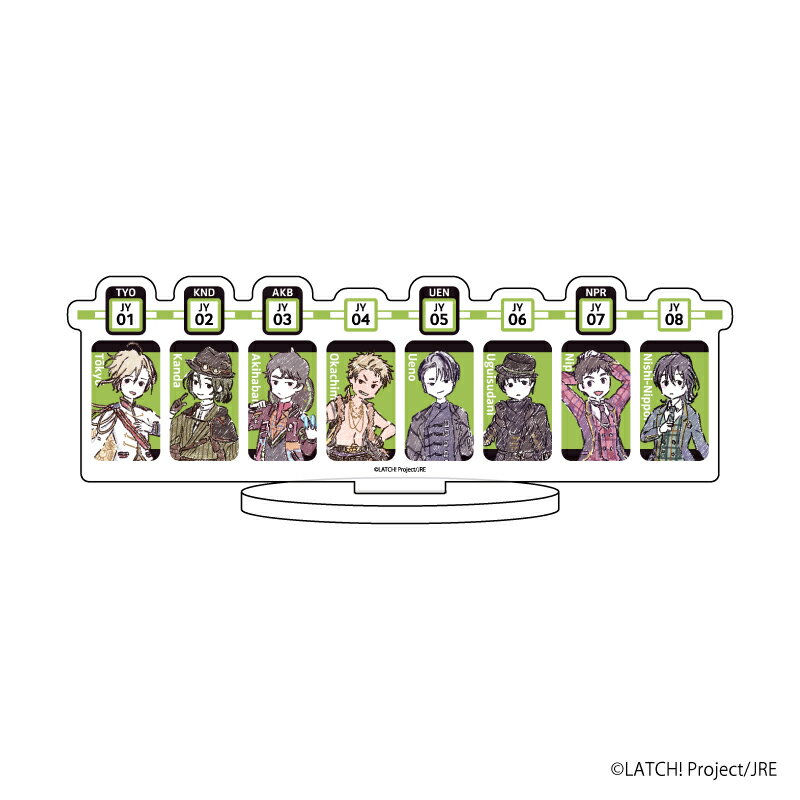 キャラアクリルフィギュア「STATION IDOL LATCH!」01/ 東海林&?山&雷電&高良&飴屋&根岸&戸成&諏訪(グラフアート)【グッズ】