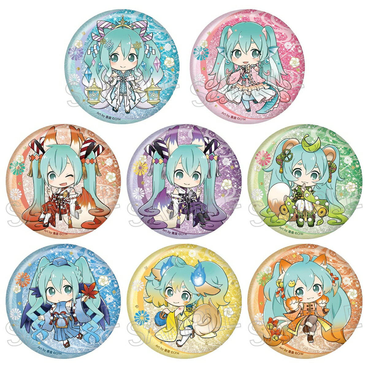 初音ミク 百鬼夜行 キラキラ缶バッジ1BOX