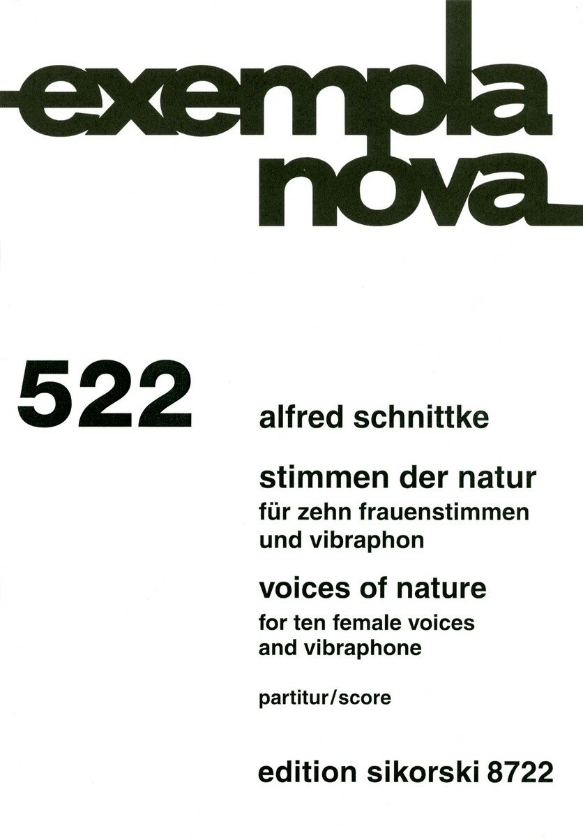 【輸入楽譜】シュニトケ, Alfred Garrievich: 10の女声とヴィブラフォンのための「自然の声」