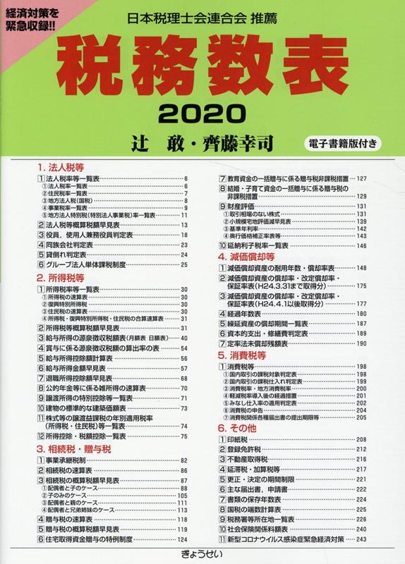 税務数表（2020）