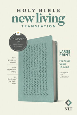 NLT Large Print Premium Value Thinline Bible, Filament-Enabled Edition (Leatherlike, Eucalyptus Teal NLT LP PREMIUM VALUE THINLINE 