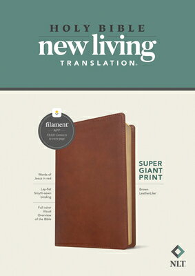 NLT Super Giant Print Bible, Filament Enabled (Leatherlike, Brown, Red Letter) NLT SUPER GP BIBLE FILAMENT EN 