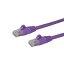 カテゴリ6 LANケーブル（Cat6） RJ45モールドコネクタ（ツメ折れ防止カバー付き） 1m パープル