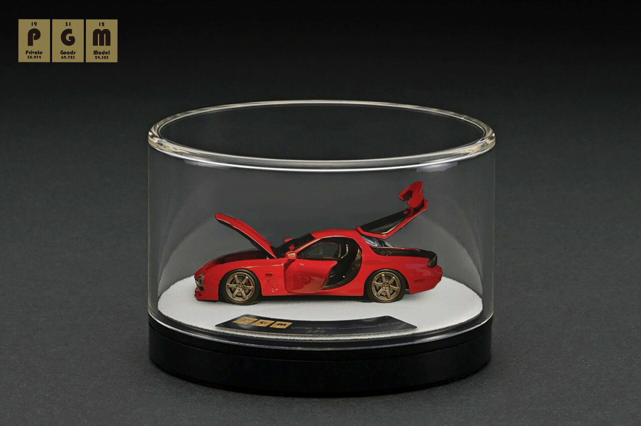 PGM 1/64 Mazda RX-7 Red-Rotating display ※回転台座バージョン 【PGM-640804-2】 (ミニカー)