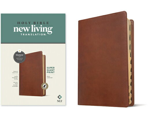 NLT Super Giant Print Bible, Filament Enabled (Leatherlike, Brown, Indexed, Red Letter) NLT SUPER GP BIBLE FILAMENT EN 
