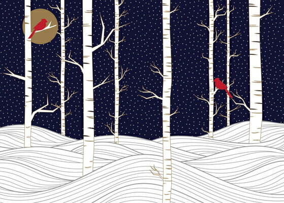 Birch Trees in Winter Deluxe Boxed Holiday Cards (20 Cards, 21 Self-Sealing Envelopes) BIRCH TREES IN WINTER DLX BOXE [ Peter Pauper Press Inc ]