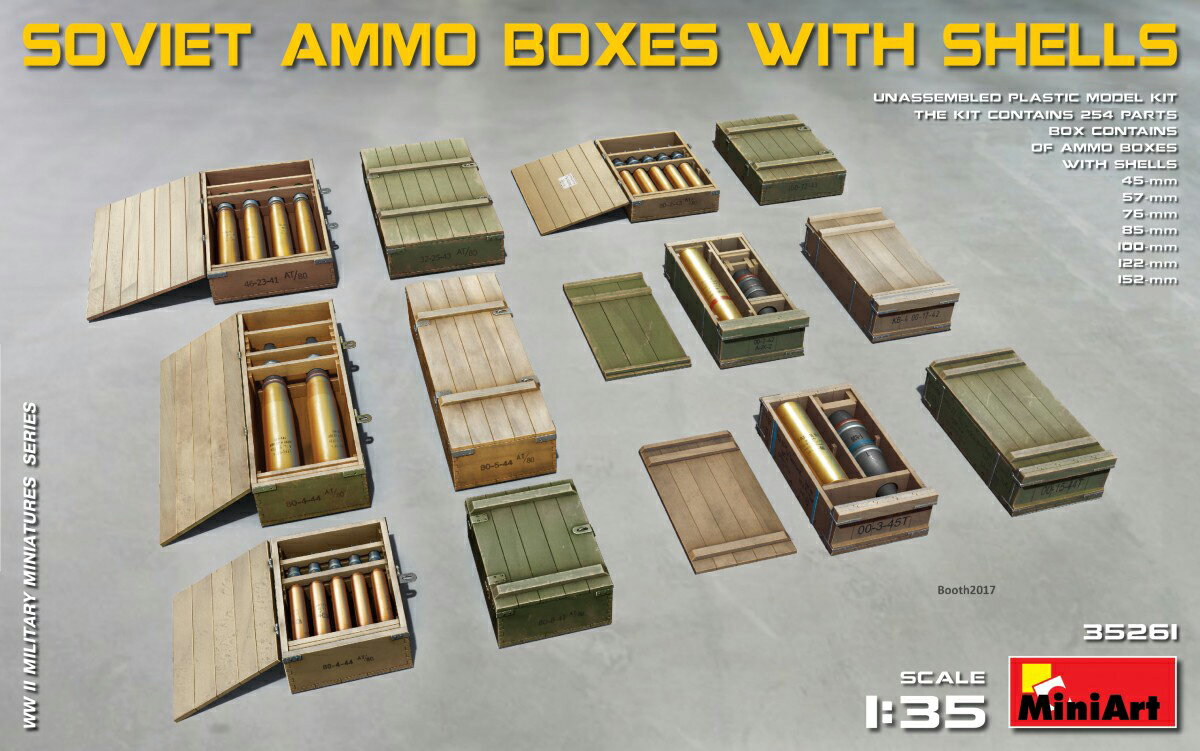 1/35 情景アクセサリー WW.II ソビエト軍 砲弾 & 弾薬ケースセット 【MA35261】 (プラモデル)