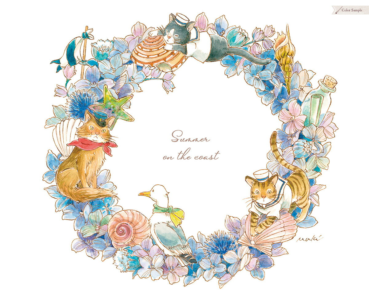 こだわり塗り絵シリーズ 季節のリース Seasonal Wreaths of plants and friends [ いなとめ まきこ ] 3