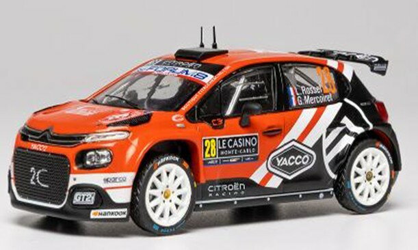 IXO 1/43 シトロエン C3 Rally2 2026年 ラリーモンテカルロ WRC2 クラス優勝 #28 L.Rossel/G.Mercoiret 【RAM1030】 (ミニカー)
