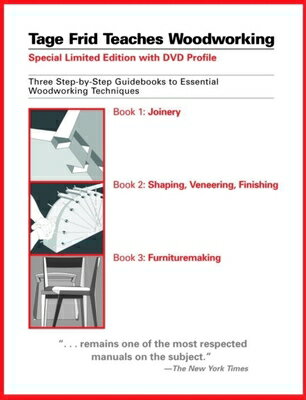 As a tribute to Tage Frid who passed away in 2004, combined with the 30th anniversary of The Taunton Press, this three-volume slipcase set is the most complete, authoritative guide to woodworking for readers of all skill levels. The books in the slipcase include: "Book 1: Joinery," "Book 2: Shaping, Veneering, Finishing," and "Book 3: Furnituremaking," The techniques illustrated in these books are demonstrated step by step, with clarity and organization that allows readers to understand and carry out virtually any woodworking project. This is a limited edition.