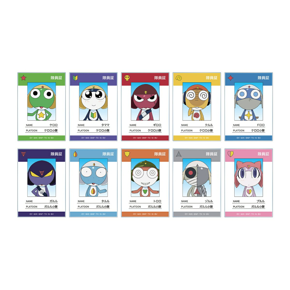 アニメ『ケロロ軍曹』トレーディング隊員証風アクリルカード(BOX＝10個)