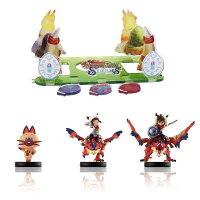 amiibo モンスターハンター ストーリーズ ジオラマセット【隻眼のリオレウス＆ライダー（男の子＆女の子）/ナビルー】の画像