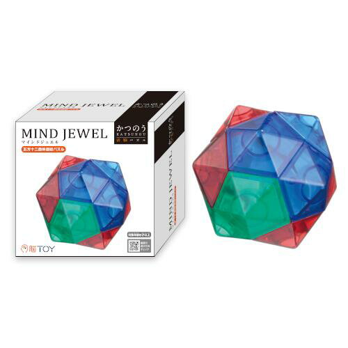 12個の正五角形のパーツに分割されたひと連なりの立体パズルピースを、崩した後、正12面体に戻すパズルです。パーツはひもで繋がっていて、様々な角度を変えることができます。1,200通りを超える角度のパターンから正12面体になる1通りを探し出し、宝石のように美しい正12面体を創り出しましょう。