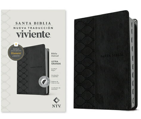 Biblia Manual Ntv, Letra Grande Con Filament (Sentipiel, Negro, ndice, Letra Roja) BIBLIA MANUAL NTV LETRA GRANDE 