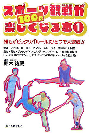 誰もがビックリ！「ルール」ひとつで大逆転！！ Big　birdのbest　books 鈴木祐蔵 ベストブックスポーツ カンセン ガ ヒャクバイ タノシクナル ホン スズキ,ユウゾウ 発行年月：2007年10月 ページ数：191p サイズ：単行本 ISBN：9784831401113 鈴木祐蔵（スズキユウゾウ） 広告編集プロダクション勤務を経てフリーライターとして独立。野球を中心にスポーツ全般の雑学を調査、研究（本データはこの書籍が刊行された当時に掲載されていたものです） 野球／ソフトボール／マラソン／駅伝／箱根駅伝／その他の陸上競技／水泳競技／体操競技／柔道／大相撲／ボクシング／その他の武道・格闘技 野球・ソフトボール・陸上・マラソン・駅伝・水泳・体操から大相撲・柔道・剣道・ボクシング・レスリング・テコンドー・K1・総合格闘技の「ルールに関するエピソード」「知っていそうで知らないルール」を初公開。 本 ホビー・スポーツ・美術 スポーツ その他