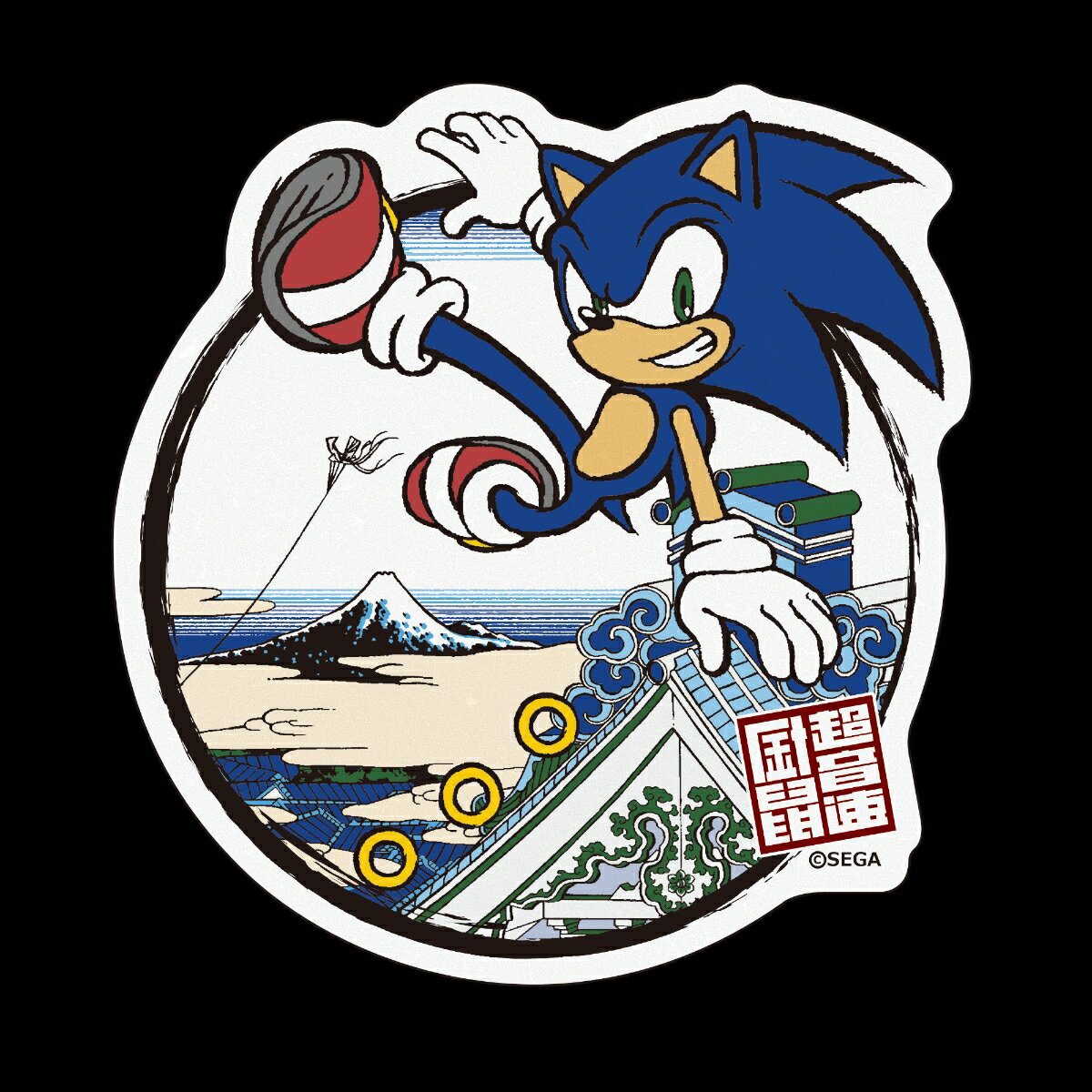 「和ソニック」浅草景 屋根超之図 ダイカット和紙ステッカー