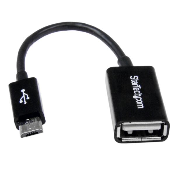 12cm Micro USB OTG変換アダプタ マイクロUSBホストケーブル USB A端子 メス - USB Micro-B端子 オス