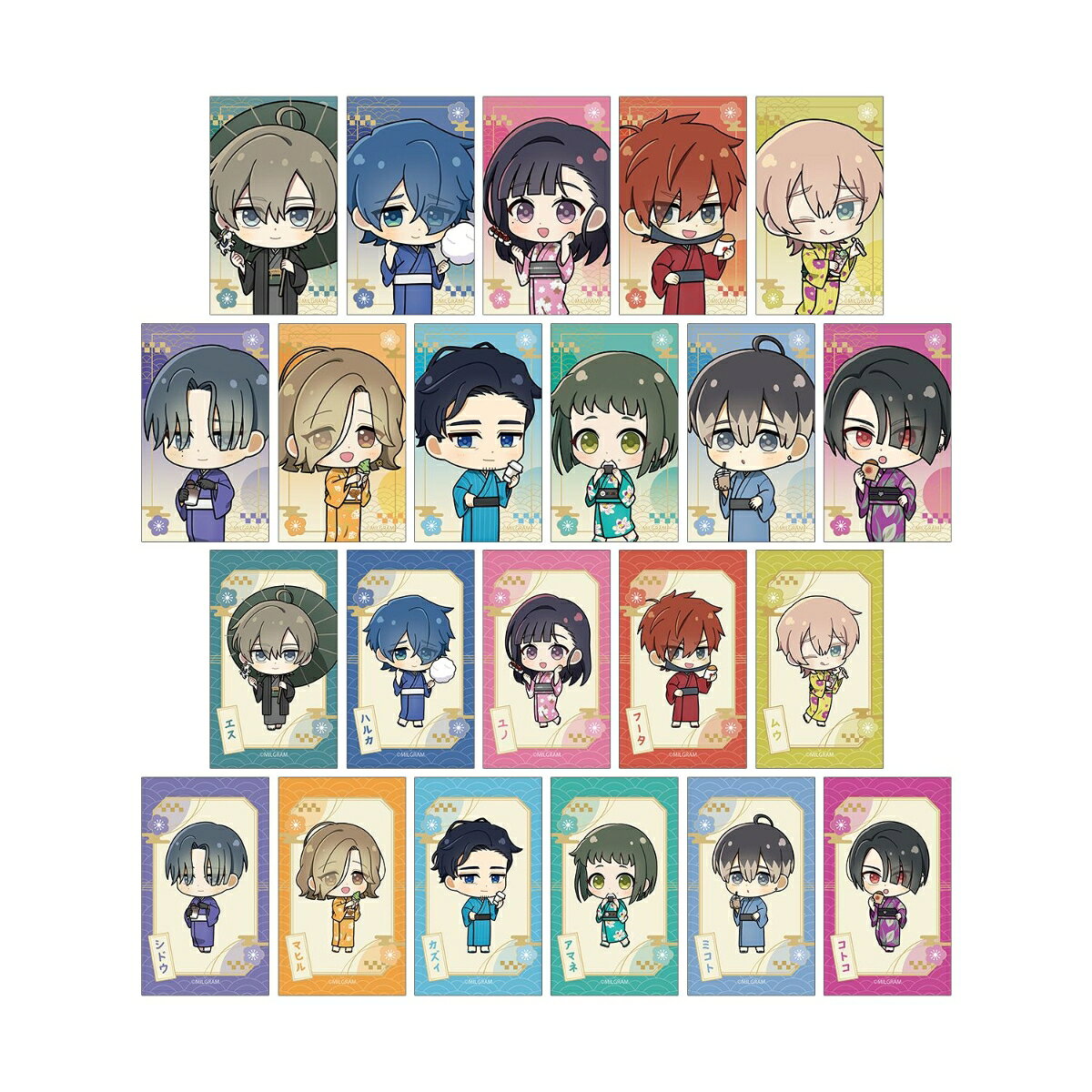 MILGRAM -ミルグラムートレーディング ちびキャラ 着物食べ歩きver. イラストカード(BOX＝22個入)