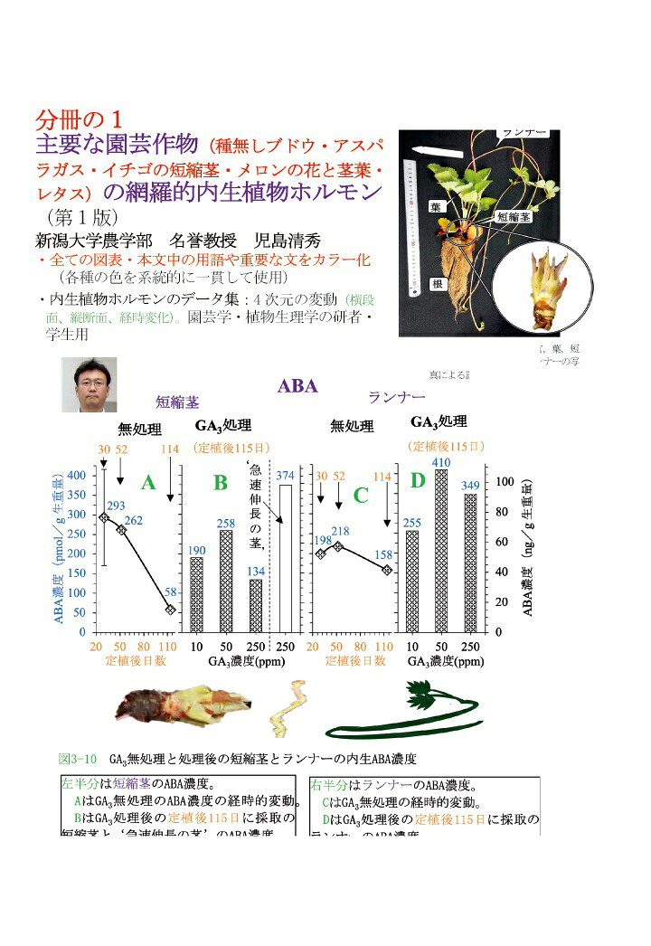 【POD】分冊の1 主要な園芸作物（種無しブドウ・アスパラガス・イチゴの短縮茎・メロンの花と茎葉・レタス）の網羅的内生植物ホルモン