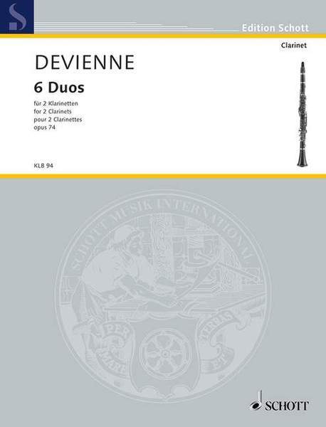 【輸入楽譜】ドヴィエンヌ, Francois: 6つの二重奏曲 Op.74 (2本のクラリネット)/Mauz編: 演奏用スコア [ ドヴィエンヌ, Francois ]