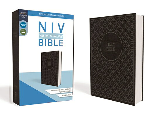 NIV, Value Thinline Bible, Imitation Leather, Gray/Black B-NI-ZON RL LP [ Zondervan ]