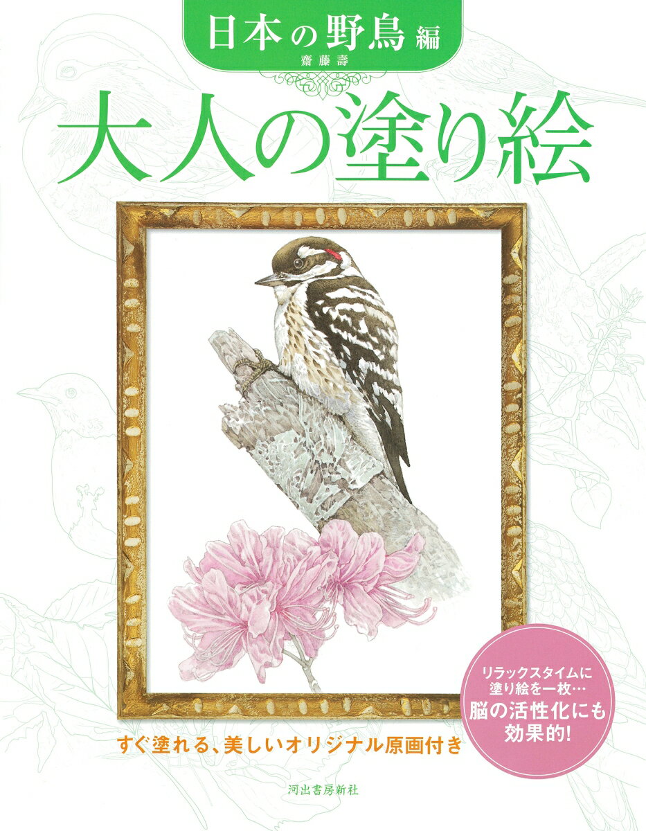 コゲラ、ルリビタキ、ビンズイ、キジバト、ワシミミズク、オシドリなど日本に棲息する野鳥を繊細な筆致で描いた11点を収録。力強く美しい鳥の姿は、見るものを大いに魅了する。＜新装版＞
・
・
誰でも美しく、自分らしい絵が描ける──
・
大人の塗り絵は、誰でも美しい絵が描ける新しい趣味です。
あらかじめ下絵となる線画が描いてあることで、絵が苦手な人でも塗るだけで完成度の高い作品が仕上がります。
また、塗り絵をすることで脳の血流が良くなり、集中力アップ、認知症予防の効果があるとされています。
・
工夫次第で自分らしいオリジナル作品になるのも魅力のひとつ。
原画に忠実に仕上げるのもよし、大胆なアレンジを加えるのもよし。あなたの色に染められます。
・
お手本付きだから誰でも上達できる！
塗り絵の線画だけで自由に塗るタイプの塗り絵もありますが、河出書房新社「大人の塗り絵」シリーズは、カラー原画と塗り方ミニレッスンが付いています（一部、付いていない商品もございます）。
・
原画があるので初心者の方は取りかかりやすく、またアレンジした作品に仕上げる時も色づかいの参考になります。
・
「絵心がないから……」「不器用だから……」と尻込みしている方にこそ、「大人の塗り絵」はおすすめです。
塗り絵はやり方とコツさえ分かれば、誰でも上手に、素敵な作品ができあがります。