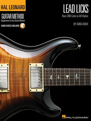 Are you tired of playing the same licks over and over again? Or maybe you just don't know what to play during your solo? Lead Licks is a unique book designed to increase your improvising vocabulary by taking a short phrase, or "lick," and morphing it into different styles! This book/CD pack covers rock, blues, jazz, country, and "outside" styles. It gives you major, minor and dominant 7th licks (12 of each!) plus a special "exotic" section. You'll have a lick for nearly any musical situation. The CD includes each lick played at full speed and at a slower practice tempo. Written by Greg Koch, Hal Leonard Guitar Method co-author, Fender clinician, and Favored Nations recording artist!