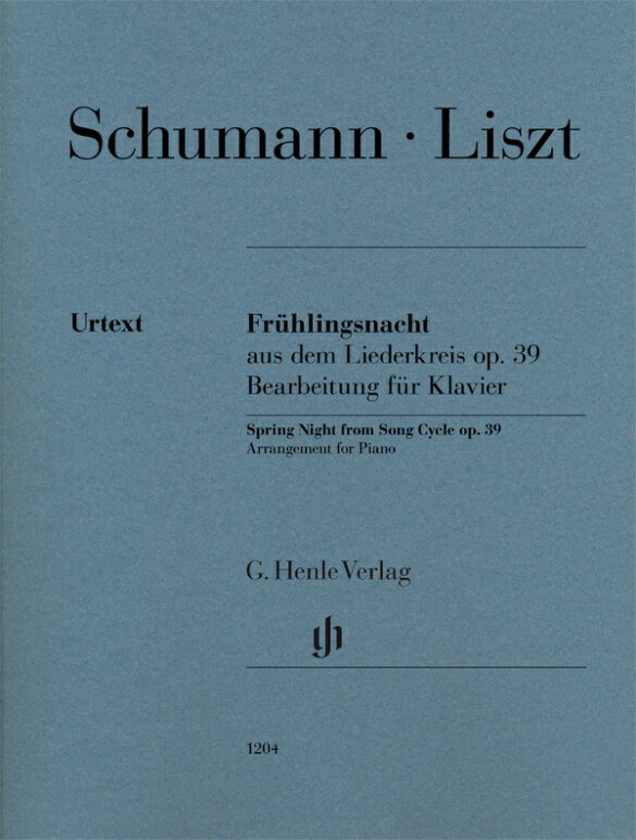 【輸入楽譜】リスト, Franz(Ferenc): シューマンのリーダークライス(歌曲集) Op.39 より 春の夜/原典版/Oppermann編