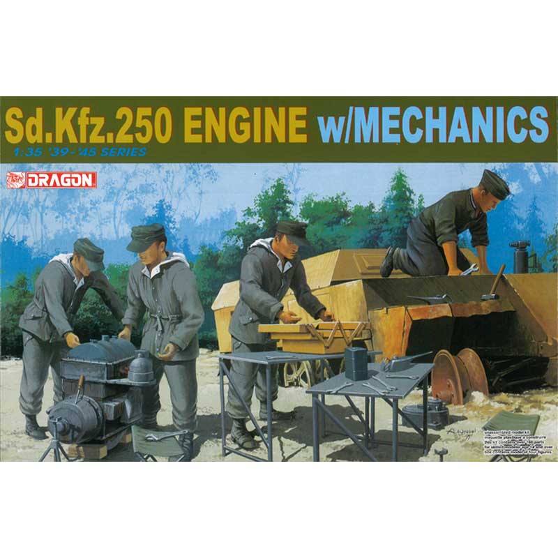 ドラゴン 1/35 WW.II ドイツ軍 Sd.Kfz.250 エンジン w/整備兵セット 【DR6112】 (プラモデル)