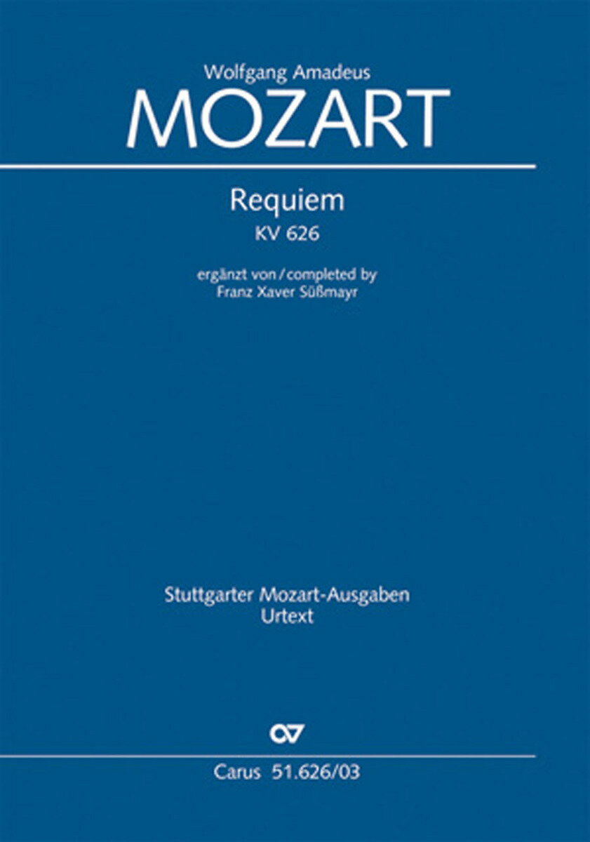 【輸入楽譜】モーツァルト, Wolfgang Amadeus: レクイエム ニ短調 KV 626(S,A,T,B)(ラテン語)/ライジンガー編: ヴォーカルスコア