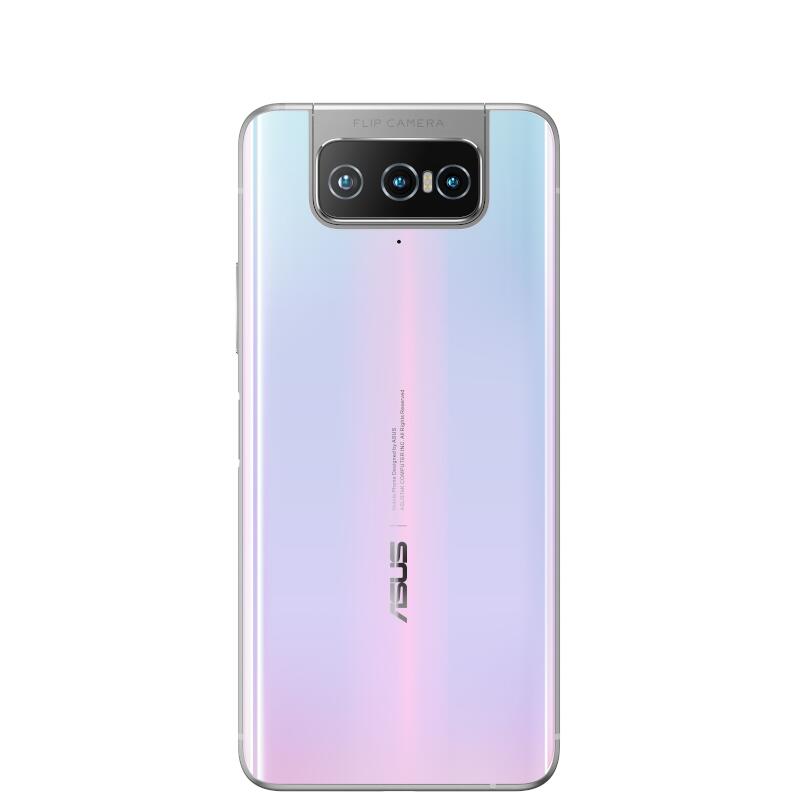 ZenFone7/パステルホワイト/6.67”2400x1080FHD+/Android10/Snapdragon865/LPDDR5 8GB/BT5.1/SSD 128GB/フリップカメラ、6400万画素、2nd1200万画