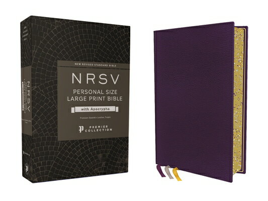 Nrsv, Personal Size Large Print Bible with Apocrypha, Premium Goatskin Leather, Purple, Premier Coll NRSV PERSONAL SIZE LP BIBLE W/ [ Zondervan ]