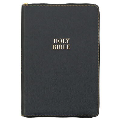 KJV Bible Thinline Large Print (Faux Leather, Black W/Zipper) KJV BIBLE THINLINE LP (FAUX LE [ Christian Art Gifts ]