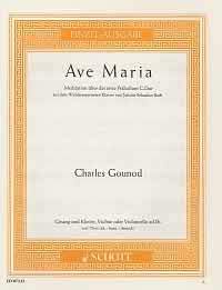 【輸入楽譜】バッハ, Johann Sebastian/グノー, Charles Francois: アヴェ・マリア (低声用) (ラテン語・独語・仏語): バイオリン、チェロのオブリガート付