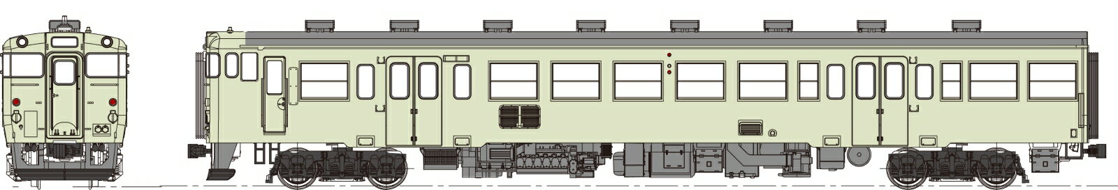 キハ47-1000代クリーム10号、動力なし 【TW-K47-1000ET】 (鉄道模型 HOゲージ)