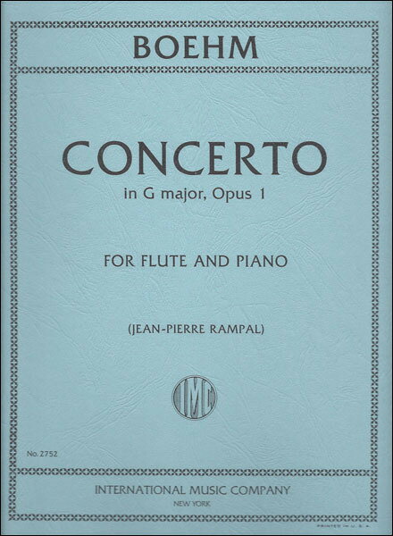 【輸入楽譜】ベーム, Theobald: フルート協奏曲 ト長調 Op.1/ランパル編