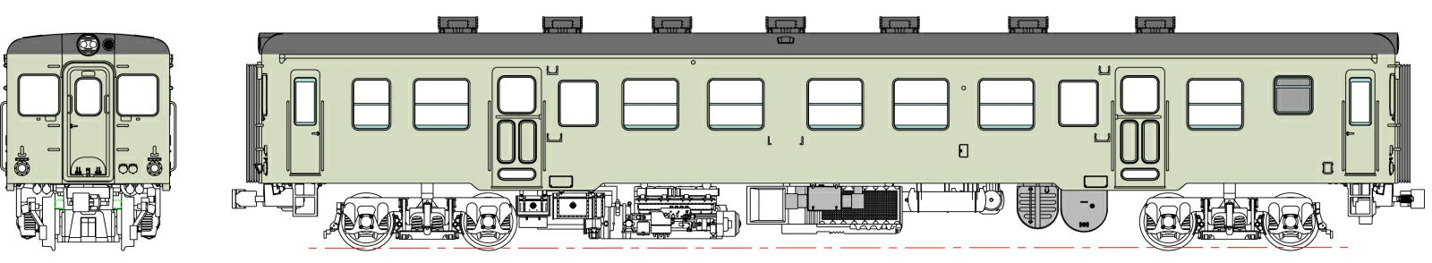 キハ20-200代(二段上昇窓)クリーム10号、動力なし 【TW-K20-200ET】 (鉄道模型 HOゲージ)