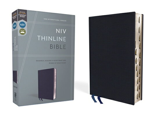 NIV, Thinline Bible, Bonded Leather, Navy, Indexed, Red Letter Edition NIV THINLINE BIBLE BOND N..