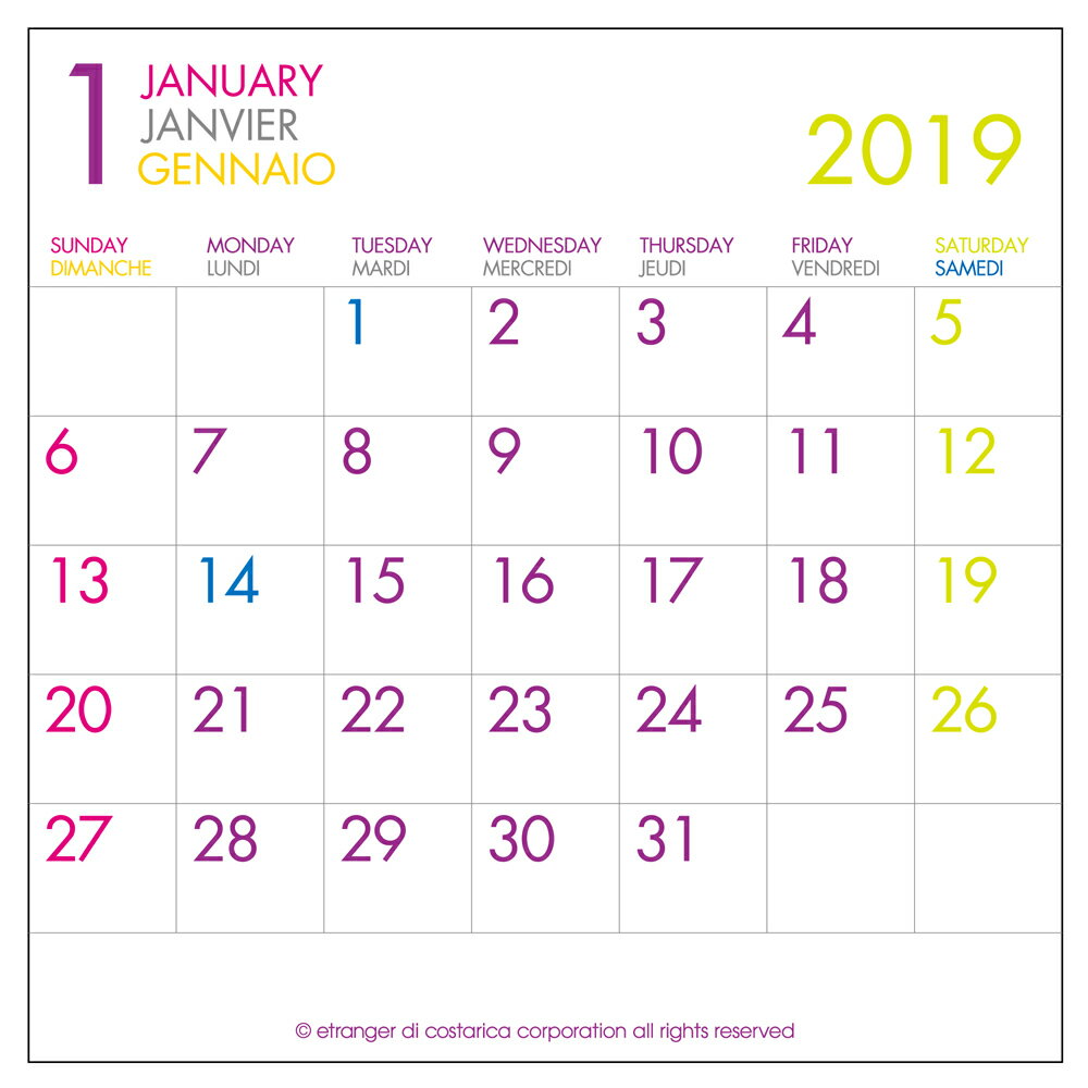 2019年 カレンダー 卓上 CD フーツラM