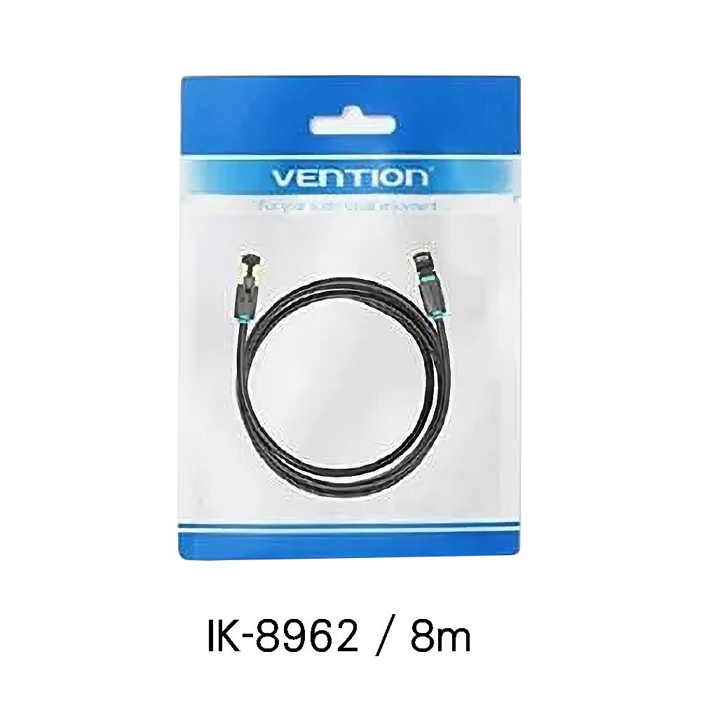 【Cat.8 Patch Cable】
・40Gbps 2000MHz
・28AWG無酸素銅コア
・SFTPシールド
・PVCジャケット

【最高のスピードでネットサーフィンが可能】
●Cat.8
伝送速度：40Gbps
周波数帯域幅：2000MHz
距離：30m
規格：SSTP

※上記は理論上の数値であり、
使用するデバイス（ルーター、スイッチ、インターネットプロバイダーなど）
によって影響を受ける場合があります。

【伝送速度40Gbps 周波数帯域幅2000MHz】
HDビデオストリーミング／安定したゲーム環境／高速ダウンロード

【無酸素銅コア】
4つのツイストペアが、外部からの電磁干渉を防ぎます。

【アルミホイル金属編みメッシュ】
SSTPの二重に覆われた層により、安定したネットワーク環境を実現

【Vention独自の特徴】
1先端部分の折れ曲がりに強い
2環境にやさしいPVCジャケット
3金メッキの銅製クリスタルヘッド
4金メッキの接続部 三叉チップ

【多彩な場面で様々なデバイスを使用可能】
●デバイス
デスクトップ、ノートPC、ルーター、スイッチ、TV、Smart box、プリンター等

●使用場面
・家庭／オフィス
・インターネットカフェ／コミュニティ
・スーパーマーケット／デパート
・KTV／クラブ
・ホテル
・学校／ビル

【様々な長さ】
最短：0.3m
最長：20m

※商品画像は、実物とお色が多少異なる場合がございます。