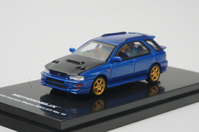 MOTORHELIX 1/64 SUBARU Impreza Wagon WRX STi Ver. VI Customized Rally Blue /Carbon Fiber Bonnet 【M67108】 (ミニカー)