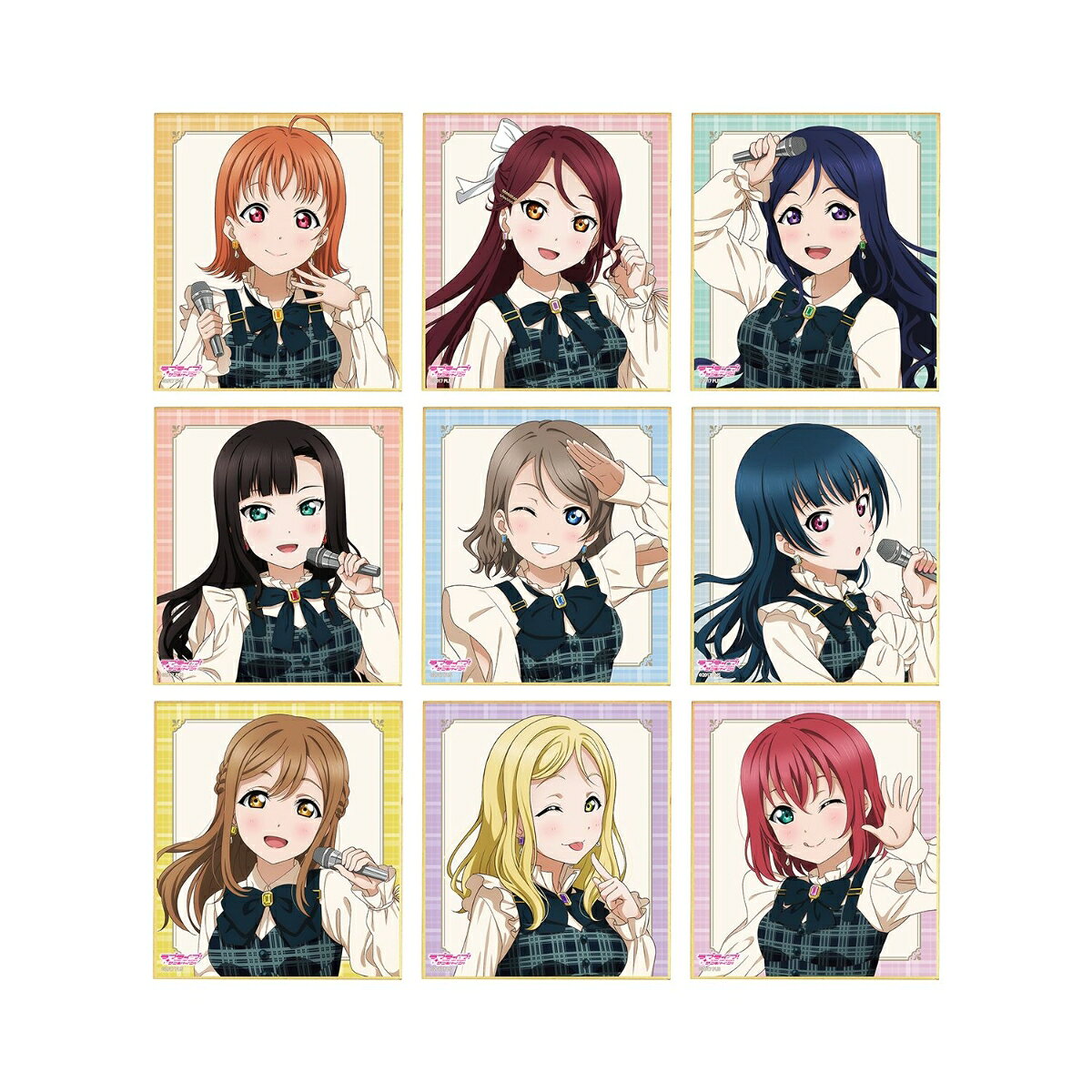 ラブライブ！サンシャイン!!描き下ろし チェックワンピース衣装ver. トレーディングミニ色紙((BOX＝9個)