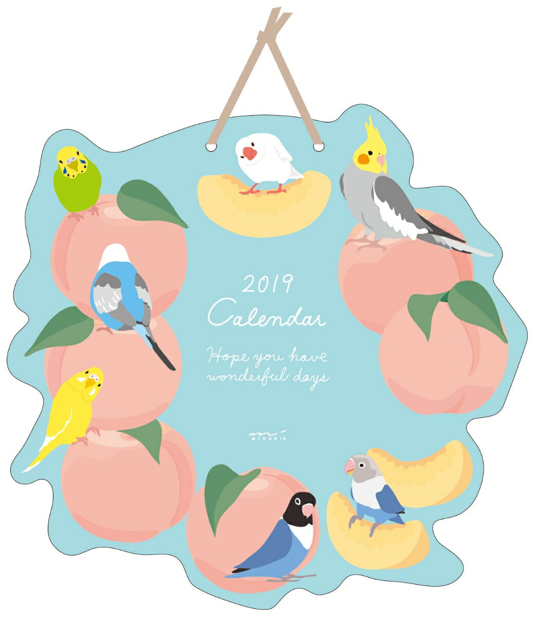 2019年 カレンダー 壁掛け ダイカット トリ柄