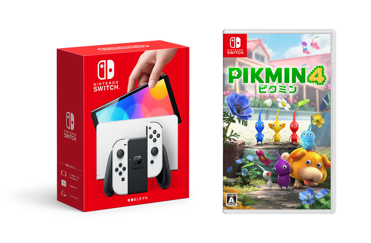 【セット商品】Nintendo Switch（有機ELモデル） Joy-Con(L)/(R) ホワイト＋Pikmin 4