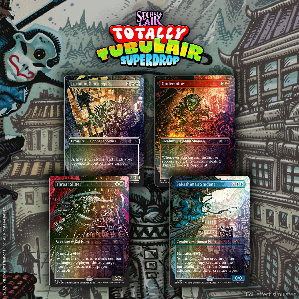 マジック：ザ・ギャザリング Secret Lair Totally Tubulair Superdrop Featuring: Kevin Eastman （Colors） Foil Edition【クレジットカード決済限定】