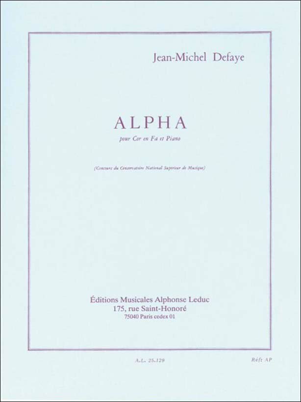 【輸入楽譜】ドゥファイ, Jean Michel: アルファ