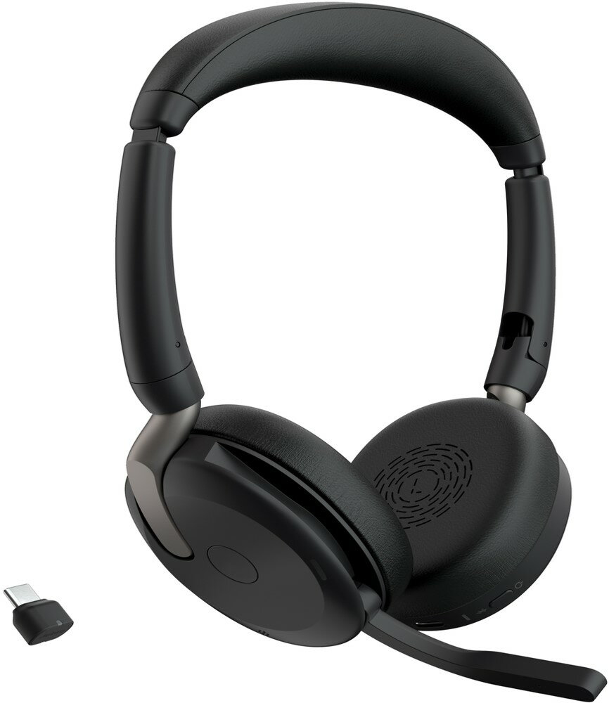 Jabra 無線ヘッドセット 折りたたみ式 USB-C 両耳 UC認定「Jabra Evolve2 65 Flex Link380c UC Stereo」